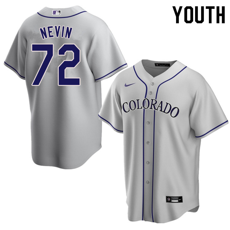 Nike Youth #72 Tyler Nevin Colorado Rockies Baseball Jerseys Sale-Gray